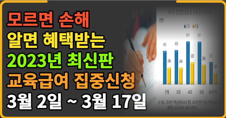 초,중,고학생 교육비 및 교육급여 신청일정 안내