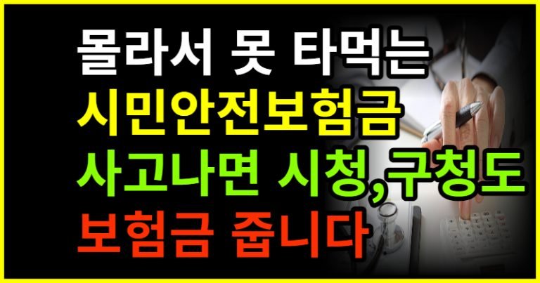 정부 무료보험금 최대 2천만원, 늦으면 못 받으니 서두르세요!