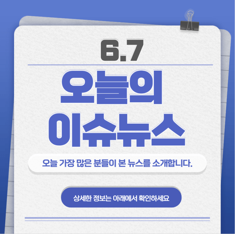 6.7 오늘의 인기 급상승 뉴스