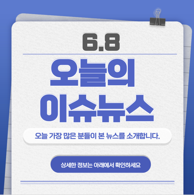 6.8 오늘의 인기 급상승 뉴스