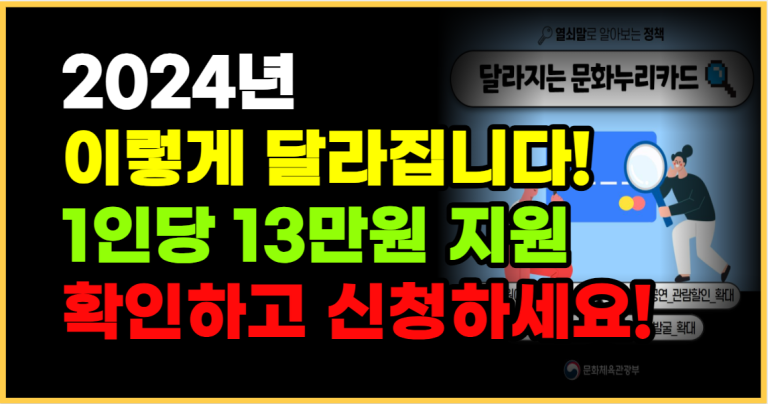 2024년부터 달라지는 문화누리카드 4가지 지금 확인하세요!