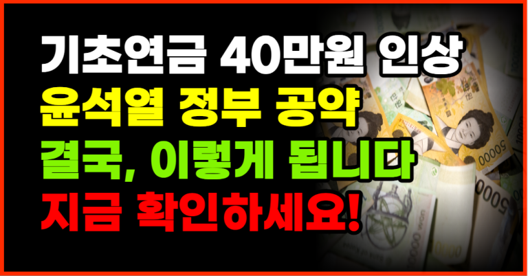 2024년 기초연금 큰 일 났습니다! 결국 이렇게 됩니다!