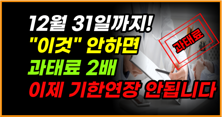 “주의”과태료 2배위험, 12월31일 마감일 전에 검진 받으세요