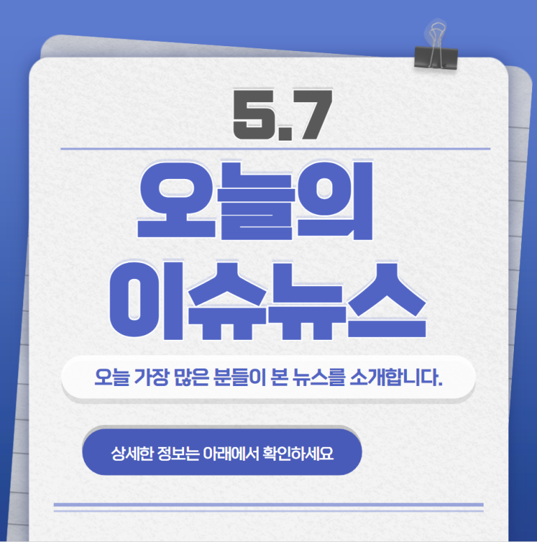 5.7 오늘의 인기 급상승 뉴스