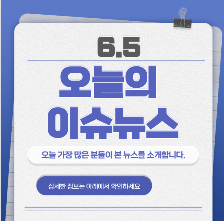 6.5 오늘의 인기 급상승 뉴스