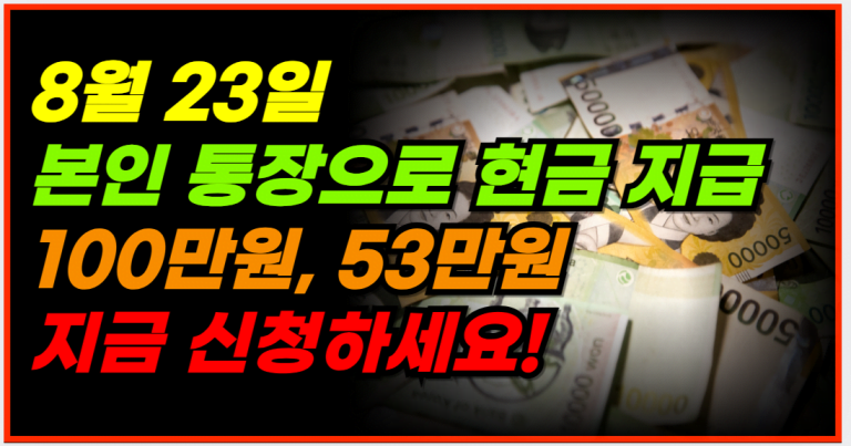 8월 23일, 소득·재산 무관 정부지원금 신청하세요!