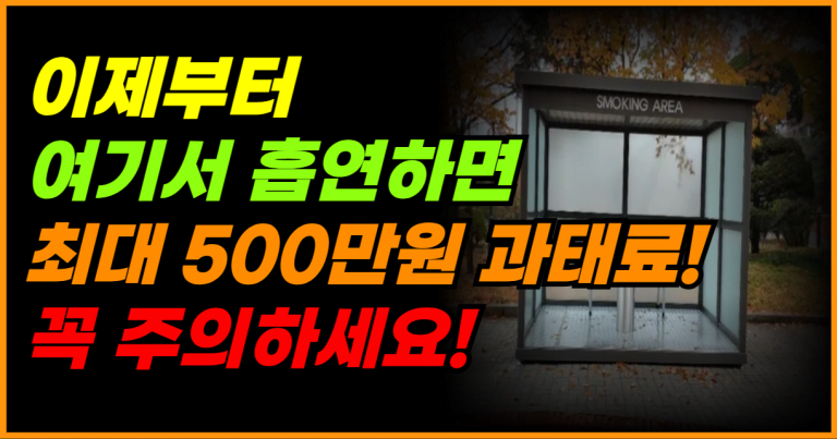 이곳에서 흡연하면 10만 원 과태료! 새롭게 지정된 금연 구역 확인!