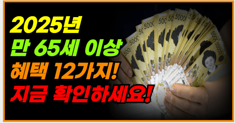 만 65세 이상 필독! 12가지 혜택 모두 신청하세요!