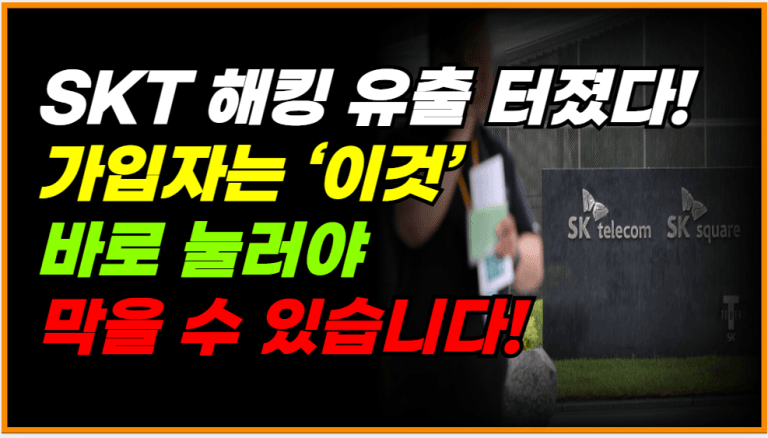 개인정보 이미 털렸습니다! SKT 가입자는 ‘이렇게’ 해야 막습니다!