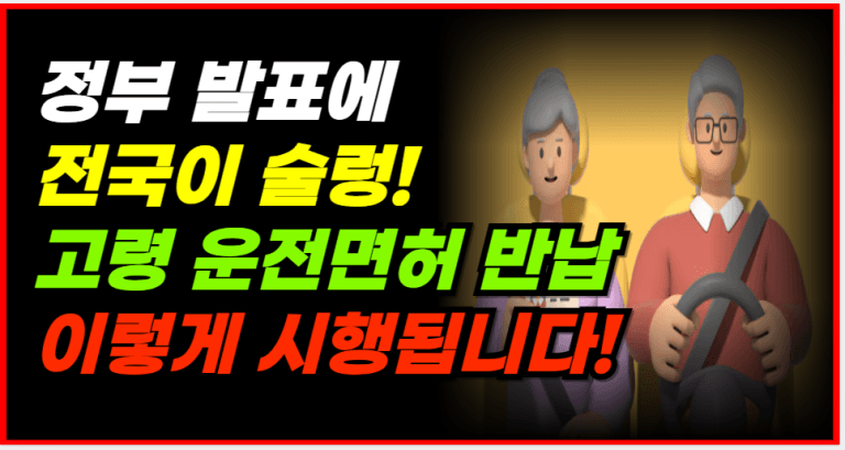 65세 이상 전부 해당! 운전면허 자진반납, 이제는 피할 수 없습니다