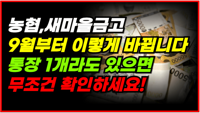 농협,새마을금고에 통장 있으면 무조건 확인해야 합니다!