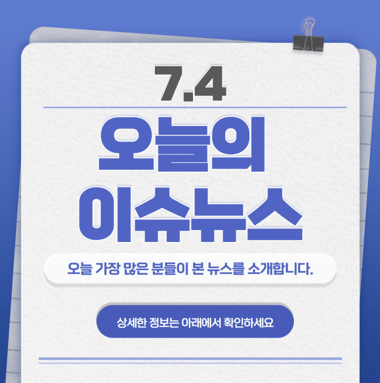 7.4 오늘의 인기 급상승 뉴스