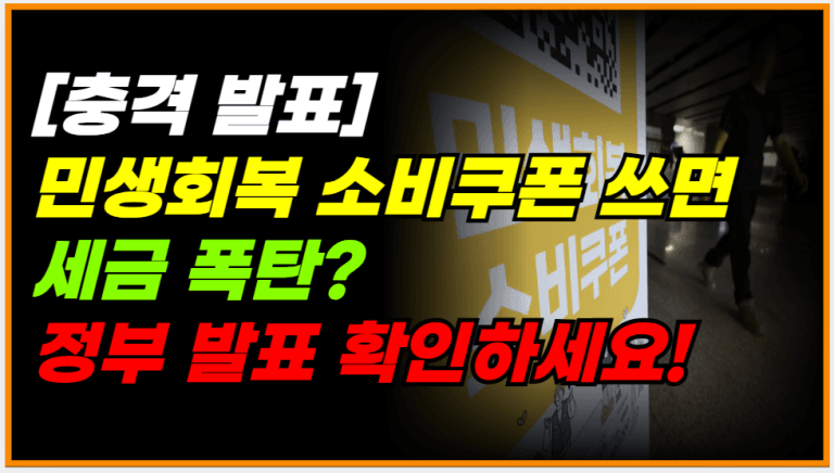 소비쿠폰 잘못 쓰면 내년 세금 올라갑니다! 지금 확인하세요