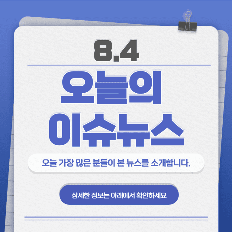8.4 오늘의 인기 급상승 뉴스
