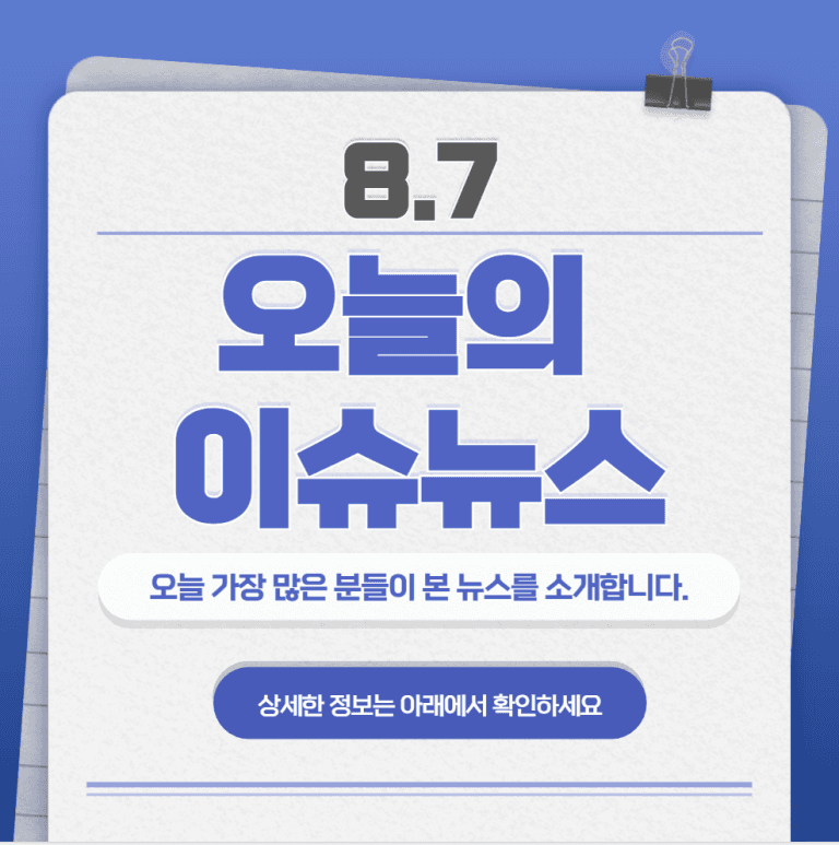 8.7 오늘의 인기 급상승 뉴스
