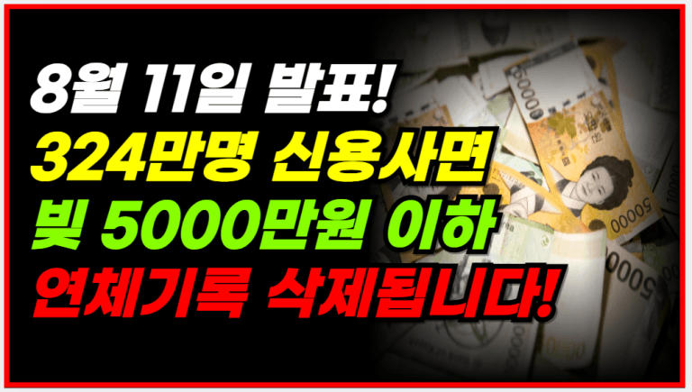 [속보] 5천만원 이하 빚, 연말까지 갚으면 연체기록 싹 지운다!