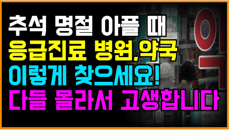 추석 연휴 아플 때, 이 방법으로 병원·약국 바로 찾으세요