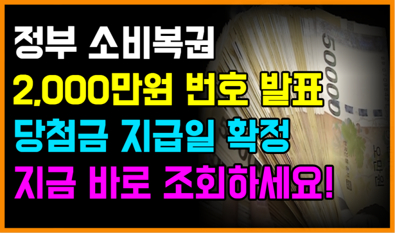 정부 상생소비복권 1등 2,000만원 당첨 확인 이렇게 하세요!