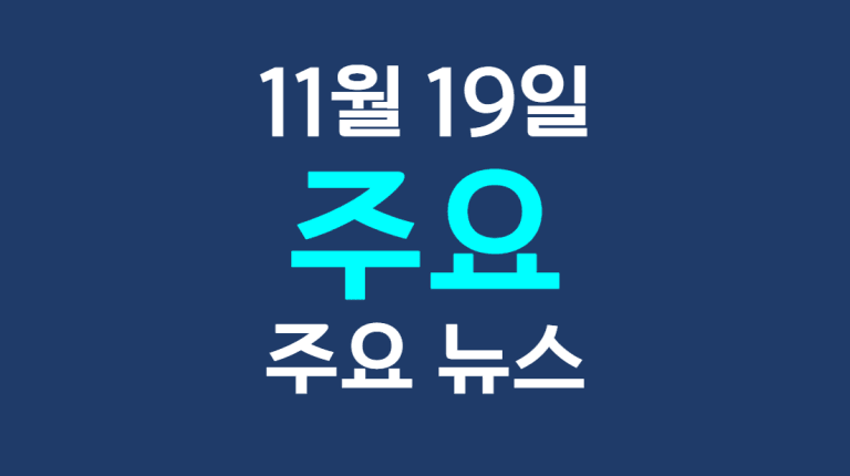 11월 19일 주요뉴스
