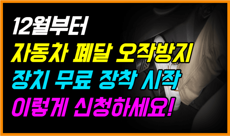 65세 이상 운전자 돌진사고 막는 안전장치, 무료로 달아드립니다