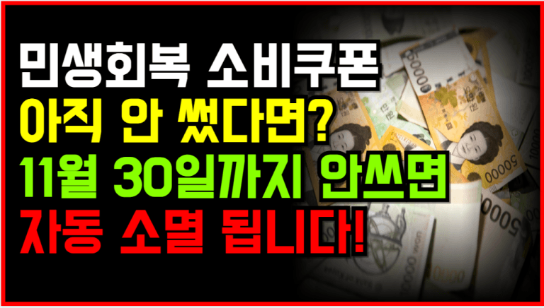 행안부 발표! 소비쿠폰 미사용 시 전액 소멸, 지금 꼭 확인하세요!