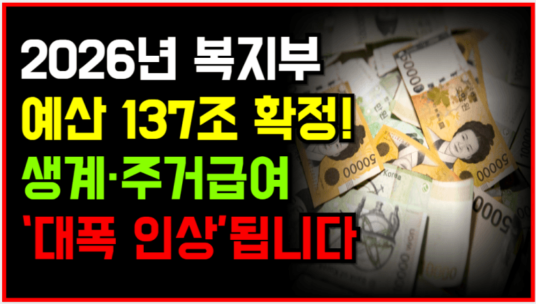 2026년 복지부 예산 137조 확정 이 사람들은 자동 인상됩니다!