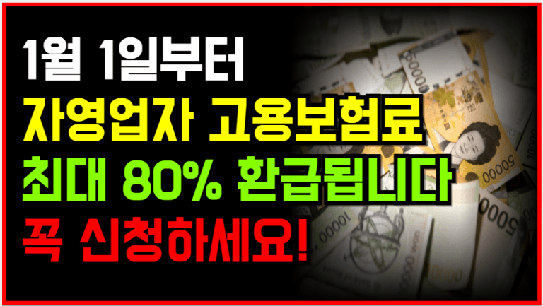보험료 80% 정부가 대신 냅니다 내년부터 꼭 신청하세요!